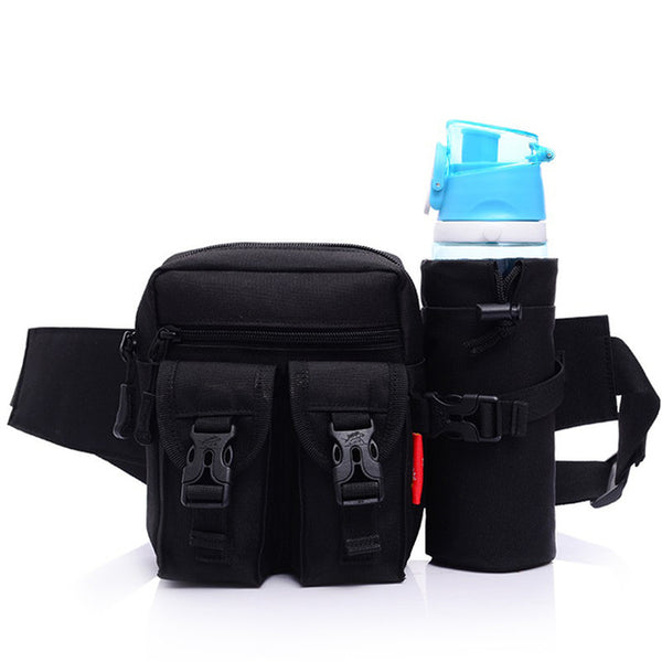 Unisex Bum Waist Bag Sport Fanny Pack Detachable Water Bottle Holder Belt Pouch Tactical Bag Outdoor Travel Military Equipment