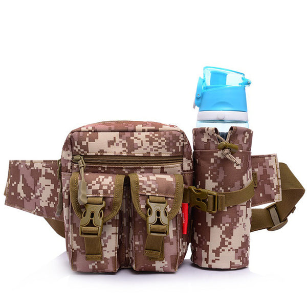 Unisex Bum Waist Bag Sport Fanny Pack Detachable Water Bottle Holder Belt Pouch Tactical Bag Outdoor Travel Military Equipment