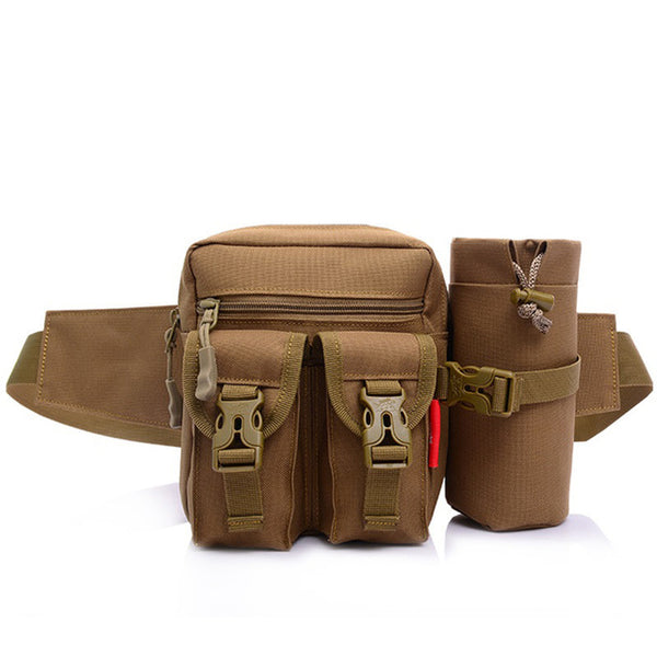 Unisex Bum Waist Bag Sport Fanny Pack Detachable Water Bottle Holder Belt Pouch Tactical Bag Outdoor Travel Military Equipment