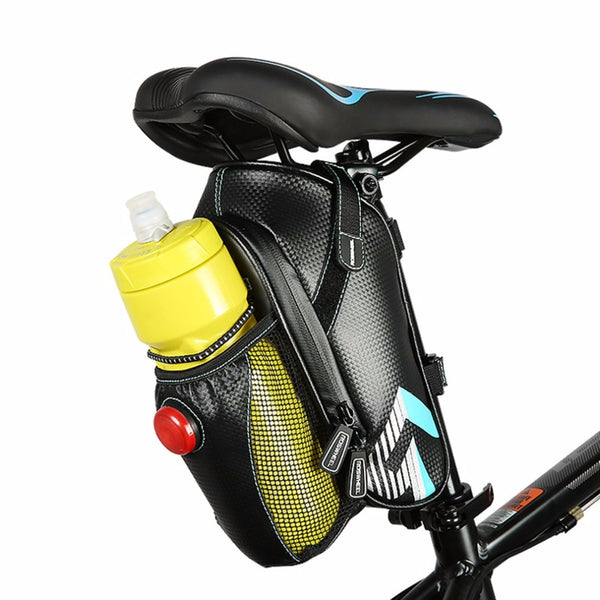 ROSWHEEL Bicycle Bag Rainproof Kettle Bottle Bag Cycling Mountain Bike Back Seat Tail Pouch With Tail Light Cycling Accessory
