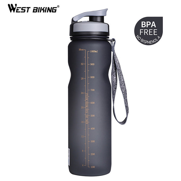 WEST BIKING 1000ML BPA FREE Bicycle Water Bottle Bike Bottles Filter Portable Kettle Leak-Proof Cup Sport Cycling Drink Bottle