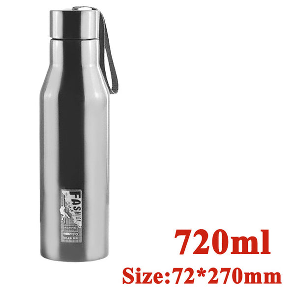 Outdoor Water Bottle Double Wall Stainless Steel Vacuum Hiking Sports Traveling Water Bottle with Portable Rope 450ML 720ML