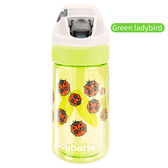 CCUBERLE 450ML Kids Cartoon Water Bottle BPA FREE with Straw Portable Drinkware Leak-Proof Children Sports Bicycle Water Bottles