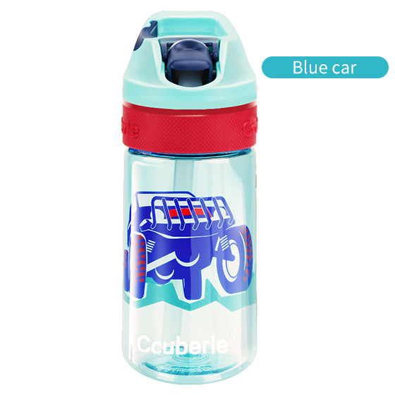 CCUBERLE 450ML Kids Cartoon Water Bottle BPA FREE with Straw Portable Drinkware Leak-Proof Children Sports Bicycle Water Bottles
