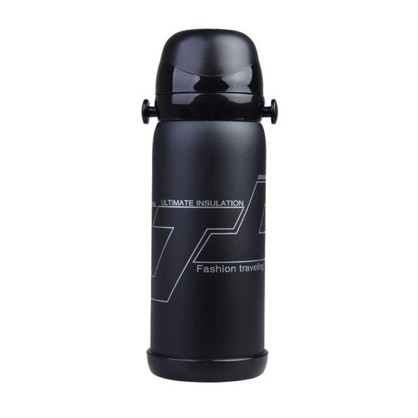 Thermos Sports Bottle Stainless Steel 800ml Vacuum Insulated Bike Cycling Drink Bottle With Strap for Carrying Black/Blue/Red